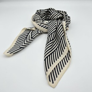 Black rice velvet scarf light fabric striped scarf